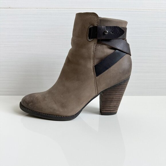 Aldo Brown Leather Ankle Boots Womens Size 8 Wrap Detail - Picture 3 of 9